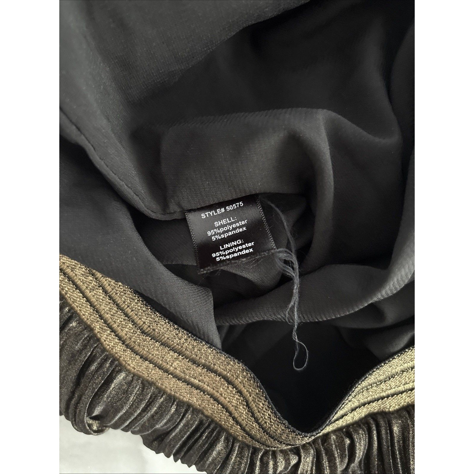Skies Are Blue Metallic Pleated Gold Bronze Accordian Shimmer Maxi Skirt — image 6 of 8